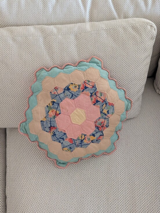 Vintage Other - VINTAGE QUILT PILLOW feather filled